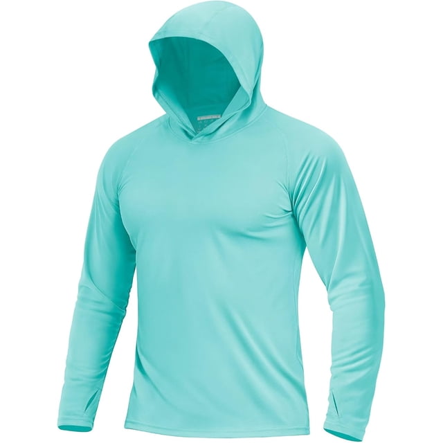 czcpp-Men's UPF 50+ Sun Protection UV Shirt Hoodie Quick Dry Long Sleeve Plain Rash Guard Fishing Swim T-Shirts