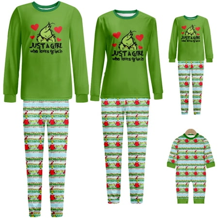 

Grinch Matching Family Long Sleeve Pajama Sets New Arrival Casual Clothes for Men Women (Father 5XL)