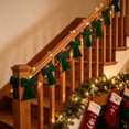 thumbnail image 4 of Christmas Bows 118.11 Inches Long Velvet Bow Garland, Double-Layer Ribbon Christmas Tree Ornaments, Mantel & Stair Railing, Wall & Door Frame Decorations, Festive Home Decor, 4 of 6