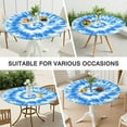 thumbnail image 7 of Blue Tie Dye Pattern Round Fitted Tablecloth with Elastic Edge,Dining Table Cover Waterproof,Outdoor Round Tablecloth for Camping,Dining,Indoor and Outdoor, 7 of 7