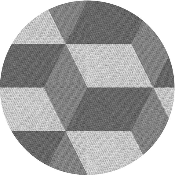 Ahgly Company Machine Washable Indoor Round Transitional Silver Gray Area Rugs, 3' Round