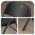 thumbnail image 3 of Silla plegable Nazhura de plástico con límite de peso de 650 kg, paquete de 4, color negro, 3 of 8