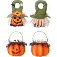 thumbnail image 3 of Linterna de calabaza de Halloween, luz de calabaza LED portátil de espuma brillante creativa con gorra verde, adornos de Halloween, decoración de fiesta Brillar Electrónica, 3 of 5