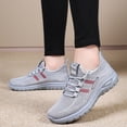 thumbnail image 6 of HTHLVMD Lace-Up Comfort Sneakers, Breathable Knit Upper, Everyday and Travel Wear, Women's Running Shoes, Breathable Soft-Soled Low-Top Walking Training Shoes, Comfortable Outdoor Sports, Gray 8, 6 of 9