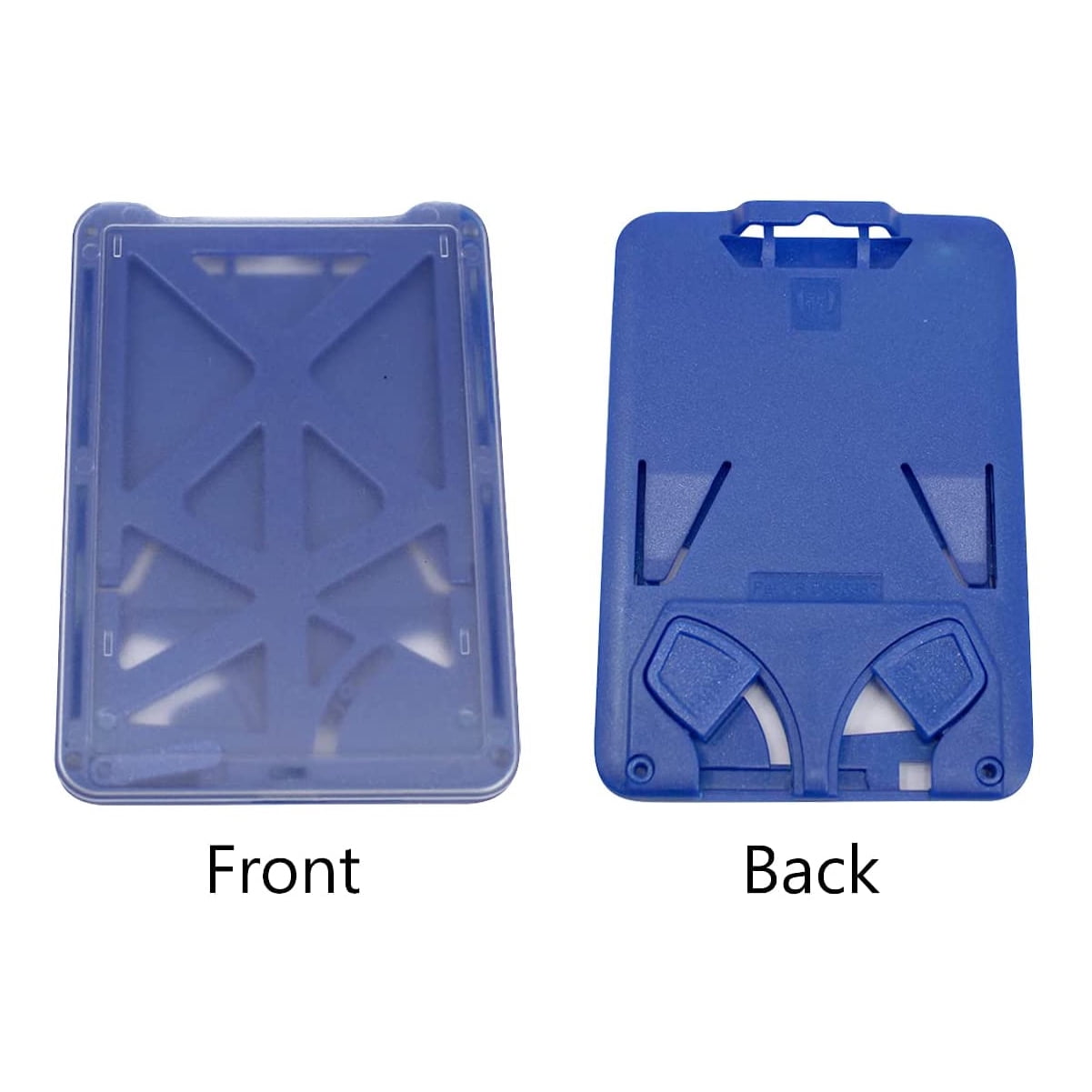 20 Pack - 3 Card Badge Holder Up to Three ID Badges - Heavy Duty Vertical Rigid Hard Plastic Case for Multiple Cards - Polycarbonate - Tactical CAC, Smart & Swipe I'd Holders by Specialist ID (Blue)