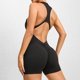 thumbnail image 3 of Conjunto de yoga con cremallera para mujer, mono deportivo sin mangas, mono sexy de una pieza con tirantes y sujetador acolchado, monos de entrenamiento, ropa deportiva, 3 of 5