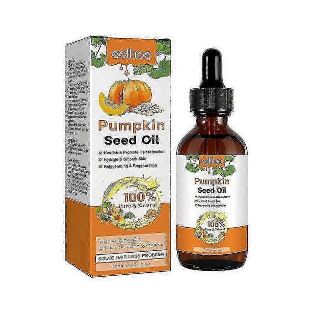 1-3x Aceite de semilla de calabaza para el crecimiento del cabello Aceite de calabaza para el crecimiento del cabello Previene la caída del cabello Crecimiento del cabello Nutritivo para pestañas, 2