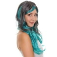 thumbnail image 6 of Long Two Tone Curly Womens Wig | Grey/Blue Wig | Premium Breathable Capless Cap, 6 of 11