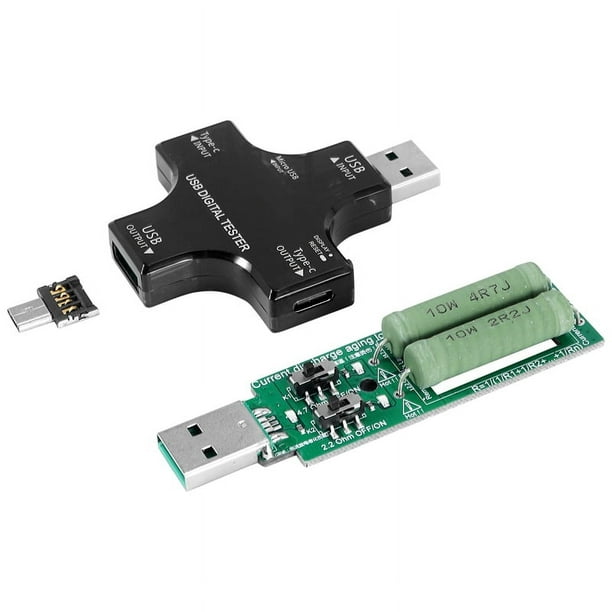 Probador USB C, probador USB tipo C 2 en 1, multímetro digital IPS con pantalla a color, voltaje, corriente, potencia, temperatura, con cargador
