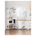 thumbnail image 2 of 70.7" H Metal Storage Shelves, 5 Tier Folding Shelf on Wheels, Heavy Duty, No Assembly, Rolling, Collapsible Rack Unit for Kitchen, Basement, Pantry (White,3 Pack), 2 of 8
