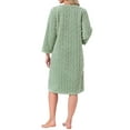 thumbnail image 3 of INSPIRE CHIC Womens Flannel Nightgown Fuzzy Fleece Sleepdress O Neck Pullover Winter Loungewear with Pocket S Light Green, 3 of 6
