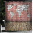 thumbnail image 4 of Ambesonne Vintage Shower Curtain, Rustic Old Grunge Map, 69"Wx84"L, Cinnamon Pale Grey, 4 of 5
