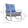 thumbnail image 3 of Outsunny Outdoor Rocking Chair with Soft Cushion for Garden Light Blue, 3 of 10