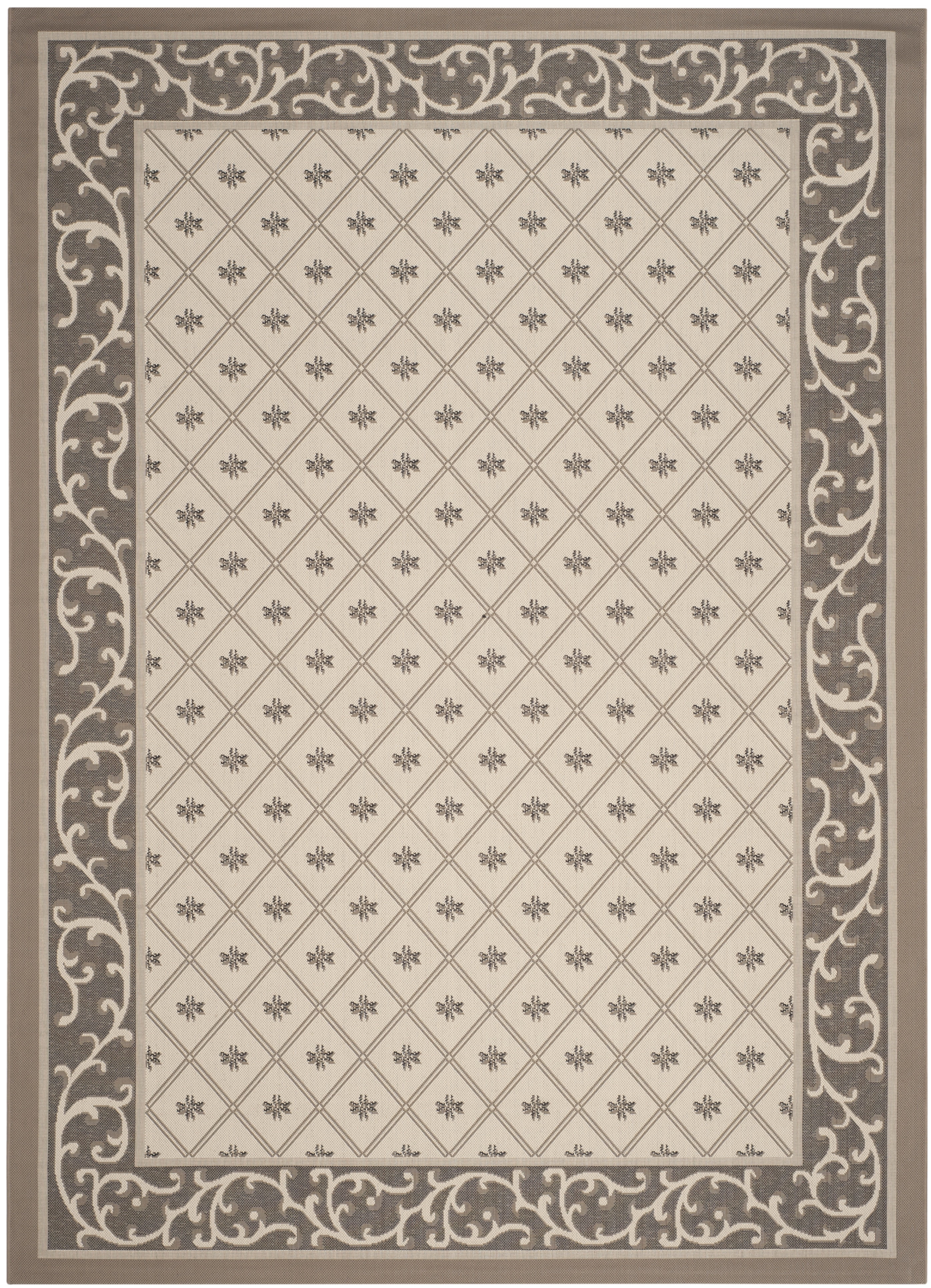 Safavieh Courtyard Brion Oriental Indoor/Outdoor Area Rug, Beige/Dark Beige, 8' x 11'