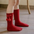 thumbnail image 2 of Calcetines hasta la rodilla para niños y niñas, calcetines sólidos, medias de princesa, cuidado del bebé a media pantorrilla (rojo, 2-3T), 2 of 5