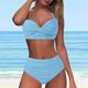 thumbnail image 5 of MKLEKYY Trajes De Baño Mujer Curvy Women High Waisted Bikini Sexy Push Up Two Piece Swimsuits Vintage Swimsuit Two Piece Retro Ruched High Waist Print Bikini Set 1955, 5 of 6
