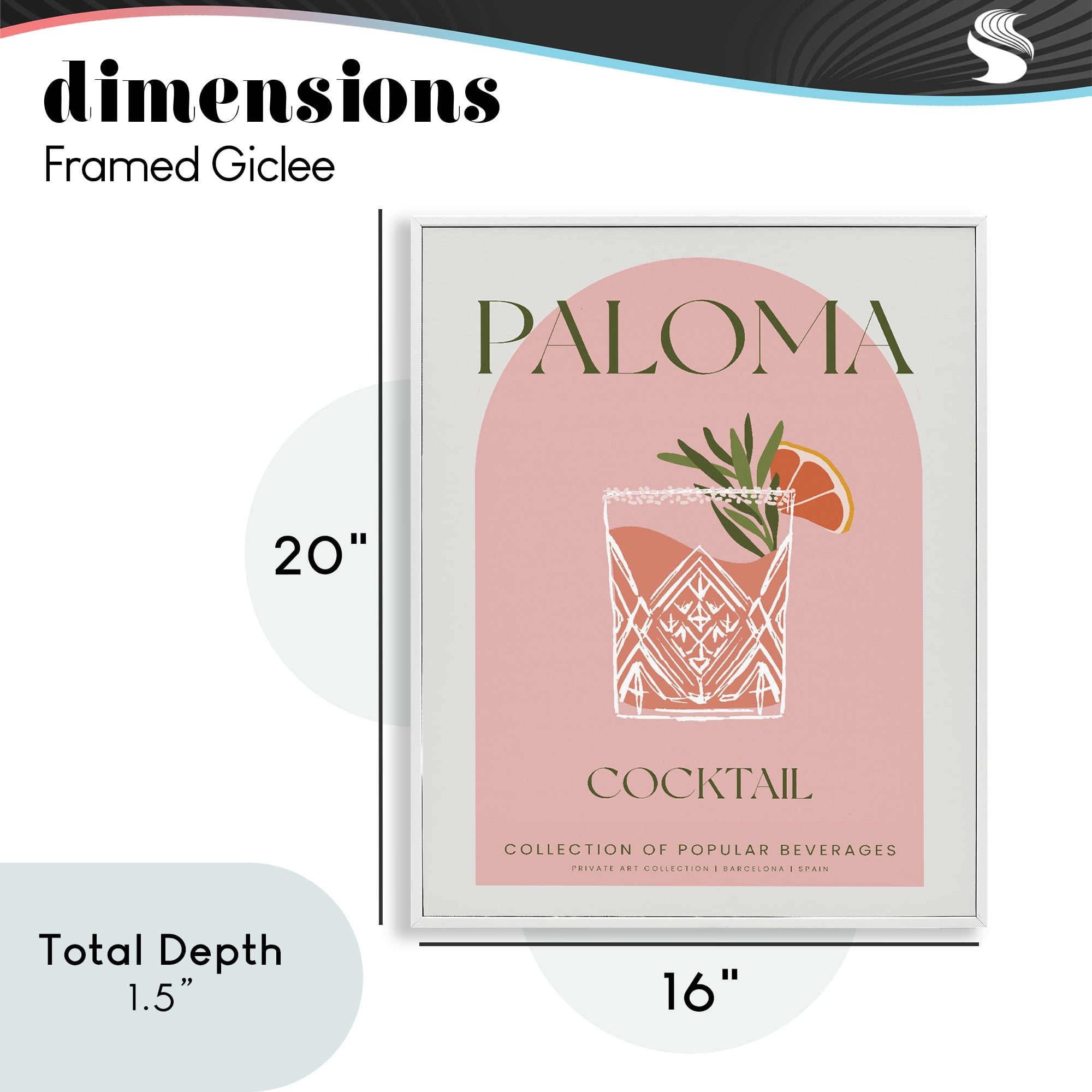 Stylish Retro Paloma White Framed Giclee Art, design by Lil' Rue