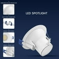 thumbnail image 4 of Luxrite 4" LED Recessed Ceiling Light J-Box 12W 5CCT 1160 Lumens Dimmable Canless Downlight Wet Rated IC Rated ETL 4 Pack, 4 of 6