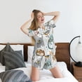 thumbnail image 5 of Rateoe Cute Colorful Animal Pattern Women's Short-Sleeved Pajama Set - 2 Piece Soft and Lightweight Sleepwear Set-Large, 5 of 7