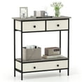 thumbnail image 1 of Gymax Console Table w/ 3 Fabric Drawers 32'' Narrow Entryway Table w/Open Storage Shelf, 1 of 9