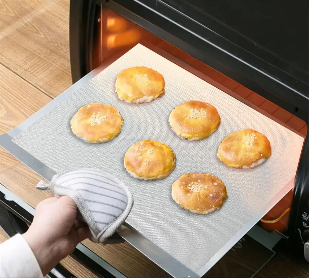 Food Grade Silicone Baking Mats,Bexikou Countertop Protector Mat, Washable Oil-Proof Refrigerator Liners,Heat Resistant Pastry Mat for Cookie Bread Baking Cooking,11.8IN x 6FT