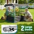 thumbnail image 5 of Quictent 4x3x1 ft Raised Garden Bed Galvanized Steel Metal with Crop Cage Outdoor Plant Protection Net Tent Shade Cloth Kit Metal Planter Box Dark Gray, 5 of 9