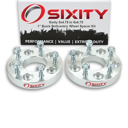 Sixity Auto 2 pc 1" 5x4.75 Wheel Spacers compatible with Buick Riveria M12x1.5mm 1.25in Studs Lugs