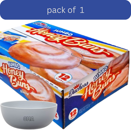 Duchess Jumbo Glazed Honey Buns, 5 oz., 12 pk with bowl by OMA