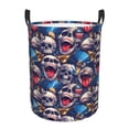 thumbnail image 6 of Lsque rock Skull blue record pattern Laundry Hamper Basket, Tall Woven Rope Hamper Basket for Clothes, Lightweight Storage Basket, Collapsible Waterproof-Medium, 6 of 8