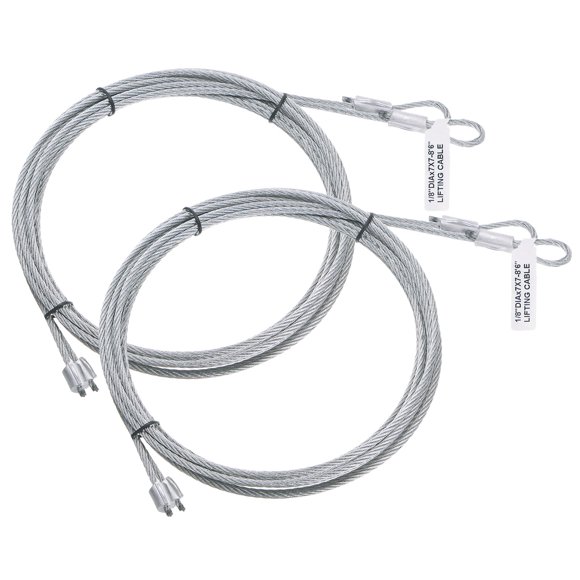 Paquete de 4 cables de puerta de garaje de 8.6 pies, cable de resorte de torsión de 3 mm de diámetro para puerta de garaje de 7 pies, acero galvanizado