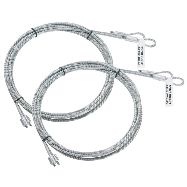 Paquete de 4 cables de puerta de garaje de 8.6 pies, cable de resorte de torsión de 3 mm de diámetro para puerta de garaje de 7 pies, acero galvanizado