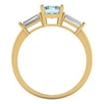 thumbnail image 4 of 1.5 ct Emerald Cut Natural Swiss Blue Topaz 3 Stone 18K Yellow Gold Womens Engagement Ring, 4 of 5