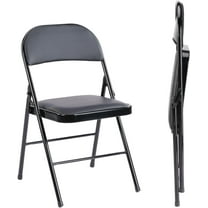 YEXJ Folding Chairs for Outside, Outdoor & Indoor Event, Portable, Comfortable and Lightweight, 2 Pack, Black