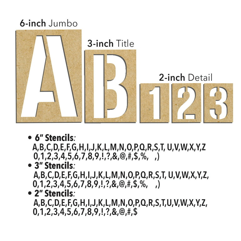 ArtSkills Multi-Size Letter Stencil Set, with Numbers and Symbols for  Adults & Kids, 132 Pieces 