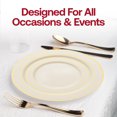 thumbnail image 5 of Smarty 10.25" Ivory with Gold Edge Rim Plastic Dinner Plates 120ct, 5 of 7