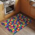 thumbnail image 2 of Entryway Rug 2'x3', Colorful Geometric Small Rug for Kitchen Bathroom Door Mat Indoor Entrance, Modern Multicolor Abstract Motifs Non-Slip Area Rugs Floor Mats Carpet Front Door Rugs, 2 of 8
