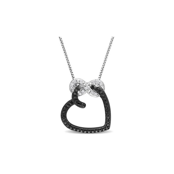 Diamond Accent Infinity Heart Pendant Necklace in Yellow Sterling Silver with Chain