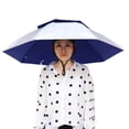 thumbnail image 2 of Sombrero paraguas lluvia portátil cabeza anti-UV plegable para exteriores (plateada), 2 of 8