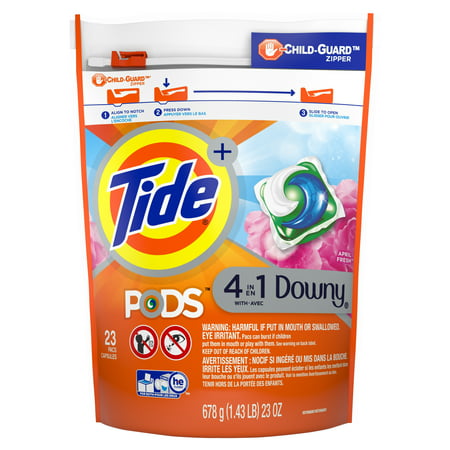 Tide PODS with Downy April Fresh Liquid Laundry Detergent Pacs, 23 Count