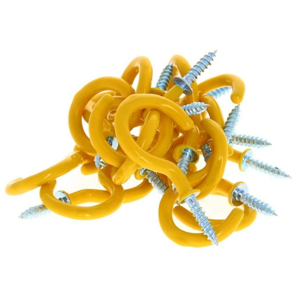 MroMax 11/4 Inch Plastic Coated Screwin Open Cup Ceiling Hooks