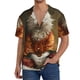 thumbnail image 1 of Balery Haystack Meditating Cat Camisa Casual de Manga Corta con Botones para Hombre, Texturizada, Estilo Cubano, para Playa, Verano-X-Large, 1 of 5