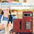 thumbnail image 4 of Phone Case for Google Pixel 7 Pro 5G Wallet Cover with Tempered Glass Screen Protector and Slim Credit Card Holder Stand Magnetic PU Leather Cell Accessories Pixel7Pro Pixel7 XL Seven 7Pro 6.7 Men Red, 4 of 13
