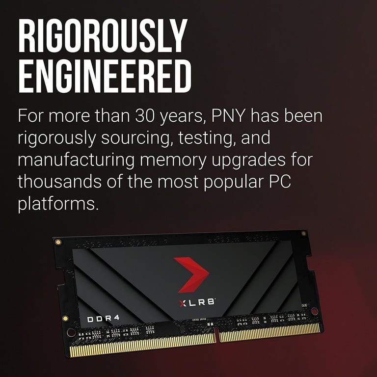 PNY 32GB (2x 16GB) XLR8 Gaming DDR4 3200MHz Notebook Memory –  (MN32GK2D43200X)