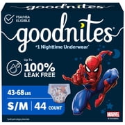 Goodnites Boys Nighttime Bedwetting Underwear, S/M (43-68 lbs), 44 Count (Select for More)