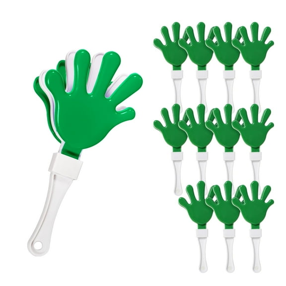 Windy City Novelties 12-Pack 7-Inch Mini Hand Clappers - Bulk Noisemakers for Parties, Celebrations, and Events - Green