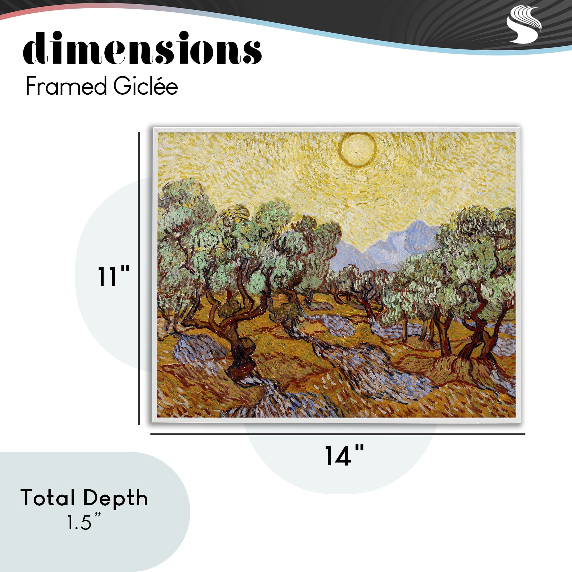 Stupell Industries Olive Trees Van Gogh White Framed Giclee Art, design by Vincent Van Gogh