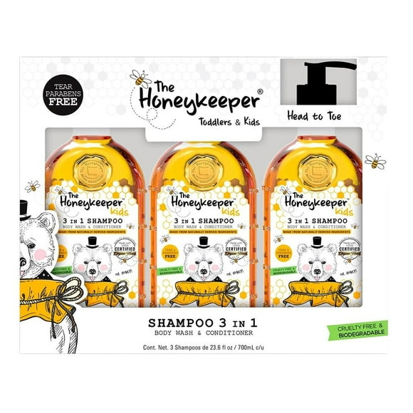 3 Pack Shampoo 3en1 The Honeykeeper Little Chamomile 2100 ML