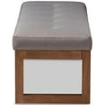 thumbnail image 4 of Bowery Hill Tufted Bench in Grey and Walnut Brown, 4 of 8