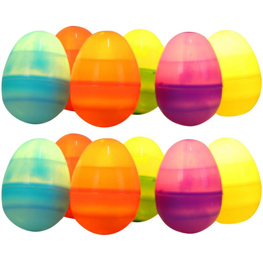 2.5" Light Up Easter Eggs Basket Stuffers, 12Pcs Plastic Easter Eggs
