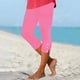thumbnail image 2 of Pantalones de Yoga de Verano para Mujeres Capris de Cintura Alta Ligera, Pantalones de Gimnasio de Ajuste Delgado de Color Sólido, 2 of 9
